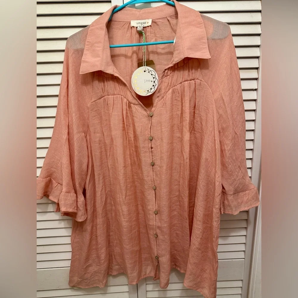 NWT Umgee Peach Top Size 1XL - Picture 1 of 6
